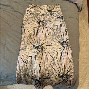 Free People Cream and Black Midi Pencil Skirt